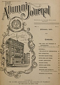 Cover of The Alumni Journal of the College of Pharmacy of the City of New York, Vol. II, No. 2, February, 1895
