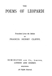 Cover of The poems of Leopardi