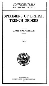 Cover of Specimens of British Trench Orders