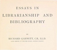Cover of Essays in Librarianship and Bibliography