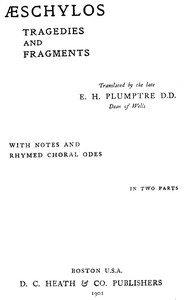 Cover of Æschylos Tragedies and Fragments