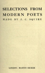 Cover of Selections from Modern Poets