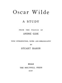 Cover of Oscar Wilde, a study