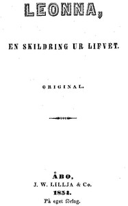 Cover of Leonna: En skildring ur lifvet