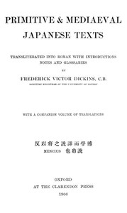 Cover of Primitive & Mediaeval Japanese Texts
