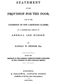 Cover of Statement of the Provision for the Poor, and of the Condition of the Labouring Classes in a Considerable Portion of America and Europe