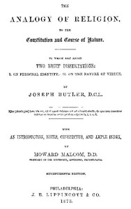 Cover of The Analogy of Religion to the Constitution and Course of Nature