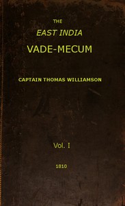 Cover of The East India Vade-Mecum, Volume 1 (of 2)