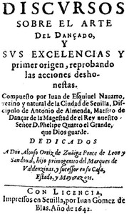 Cover of Discursos sobre el arte del dançado
