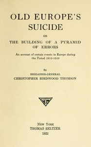 Cover of Old Europe's Suicide; or, The Building of a Pyramid of Errors