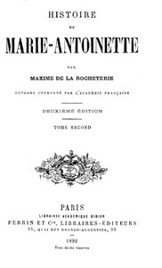 Cover of Histoire de Marie-Antoinette, Volume 2 (of 2)