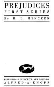 Cover of Prejudices, first series
