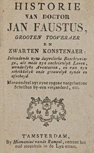 Cover of Historie van Doctor Jan Faustus, grooten tooveraer en zwarten konstenaer