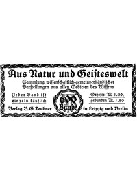 Cover of Aus Natur und Geisteswelt