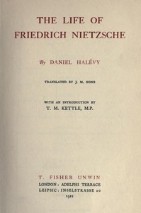 Cover of The life of Friedrich Nietzsche
