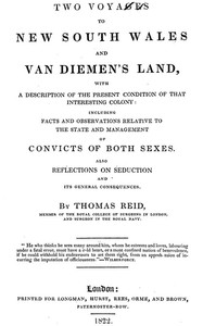 Cover of Two Voyages to New South Wales and Van Diemen's Land