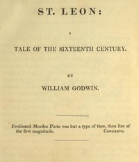 Cover of St. Leon: A Tale of the Sixteenth Century