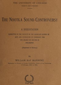 Cover of The Nootka Sound Controversy: A dissertation