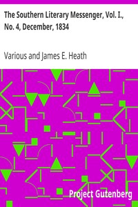 Cover of The Southern Literary Messenger, Vol. I., No. 4, December, 1834
