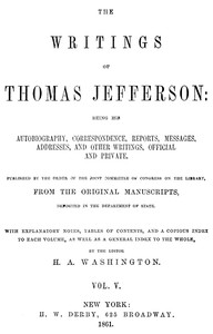 The Writings of Thomas Jefferson, Vol. 5 (of 9)