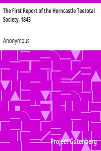 Cover of The First Report of the Horncastle Teetotal Society, 1843