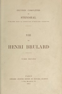 Vie de Henri Brulard, tome 2