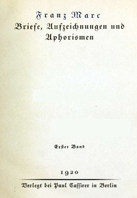 Cover of Briefe, Aufzeichnungen und Aphorismen. Erster Band