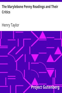 Cover of The Marylebone Penny Readings and Their Critics
