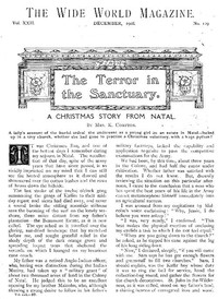 Cover of The Wide World Magazine, Vol. 22, No. 129, December, 1908