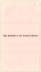 Cover of The Sabbath and the Crystal Palace