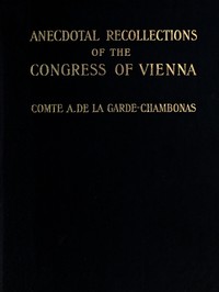 Cover of Anecdotal Recollections of the Congress of Vienna