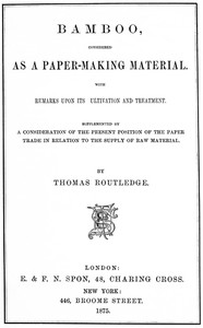 Cover of Bamboo, Considered as a Paper-making Material