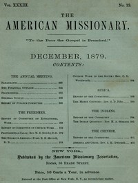 Cover of The American Missionary — Volume 33, No. 12, December 1879