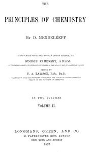 Cover of The Principles of Chemistry, Volume II