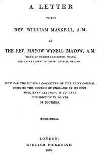 Cover of A Letter to the Rev. William Maskell, A.M.