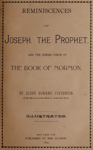 Cover of Reminiscences of Joseph, the Prophet, and the Coming Forth of the Book of Mormon