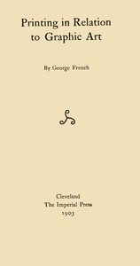 Cover of Printing in Relation to Graphic Art