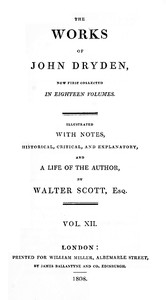 Cover of The works of John Dryden, now first collected in eighteen volumes. Volume 12