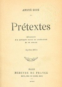 Cover of Prétextes: Réflexions sur quelques points de littérature et de morale