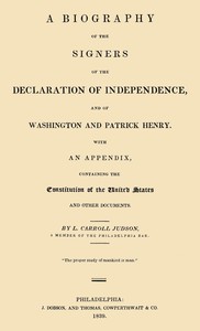 Cover of A Biography of the Signers of the Declaration of Independence, and of Washington and Patrick Henry