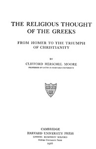 Cover of The Religious Thought of the Greeks, from Homer to the Triumph of Christianity