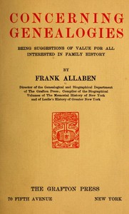 Cover of Concerning Genealogies