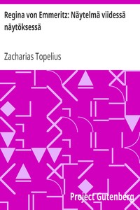 Cover of Regina von Emmeritz: Näytelmä viidessä näytöksessä