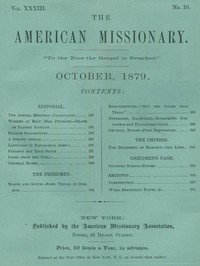 Cover of The American Missionary — Volume 33, No. 10, October, 1879