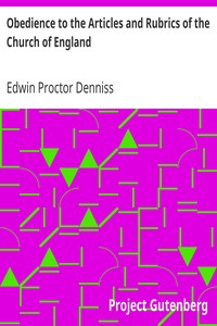 Cover of Obedience to the Articles and Rubrics of the Church of England