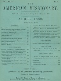 Cover of The American Missionary — Volume 34, No. 04, April, 1880