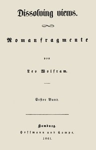 Cover of Dissolving Views: Romanfragmente von Leo Wolfram.