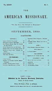 Cover of The American Missionary — Volume 34, No. 09, September, 1880