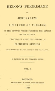 Cover of Helon's Pilgrimage to Jerusalem, Volume 1 (of 2)