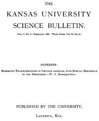 Cover of The Kansas University Science Bulletin, Vol. I, No. 2, February, 1902